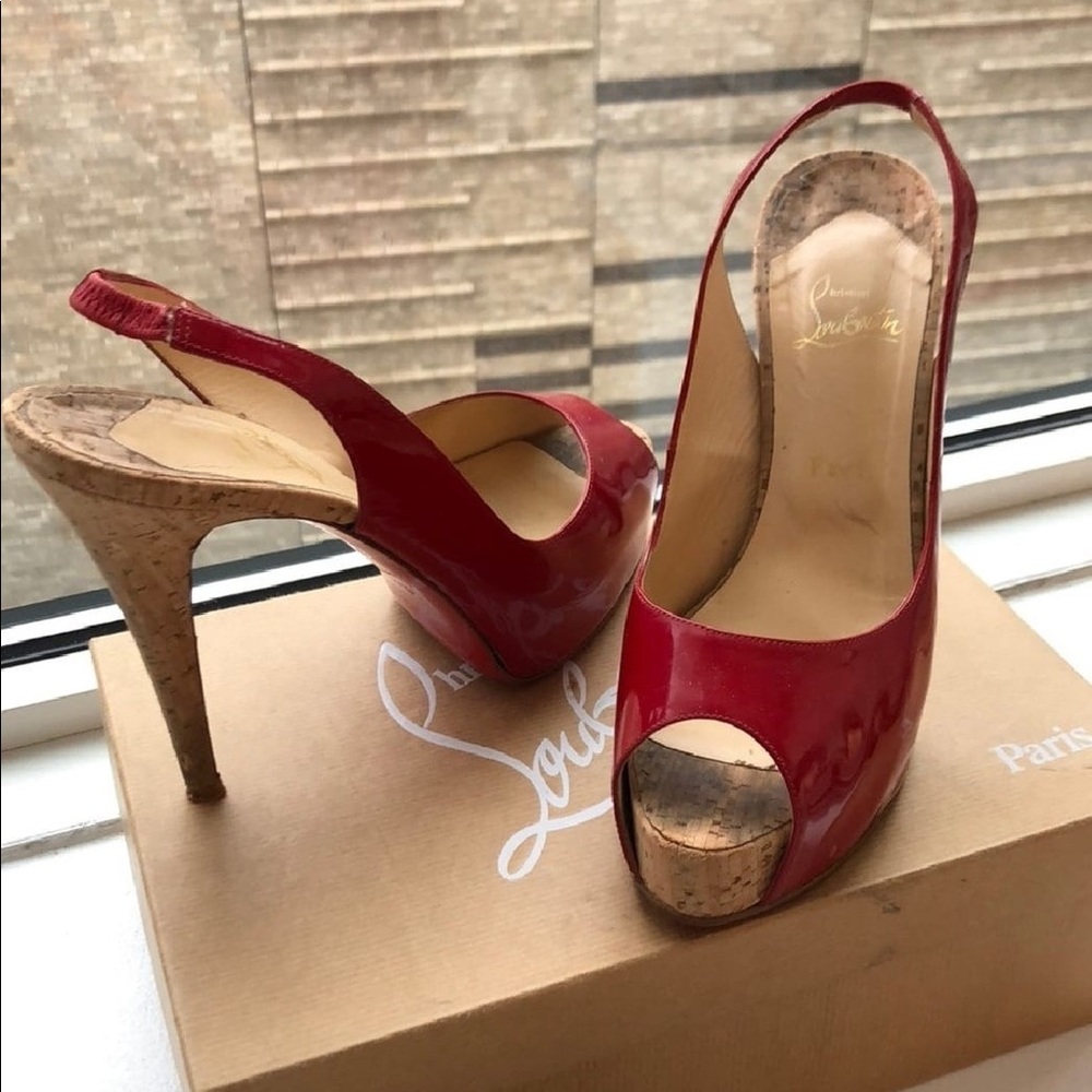 Christian Louboutin Red Sling Back Heels
